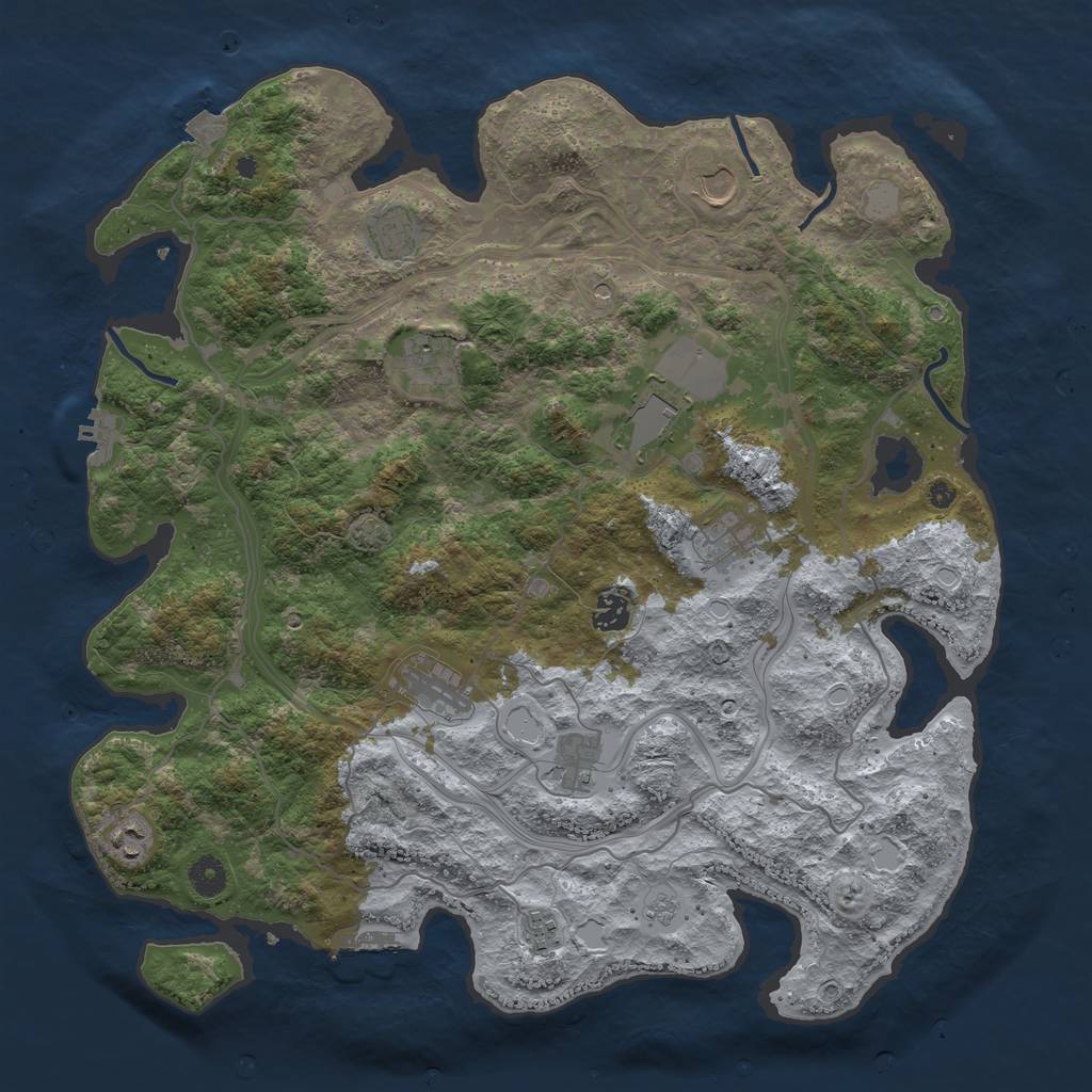 Rust Map: Procedural Map, Size: 4250, Seed: 1231603288, 18 Monuments