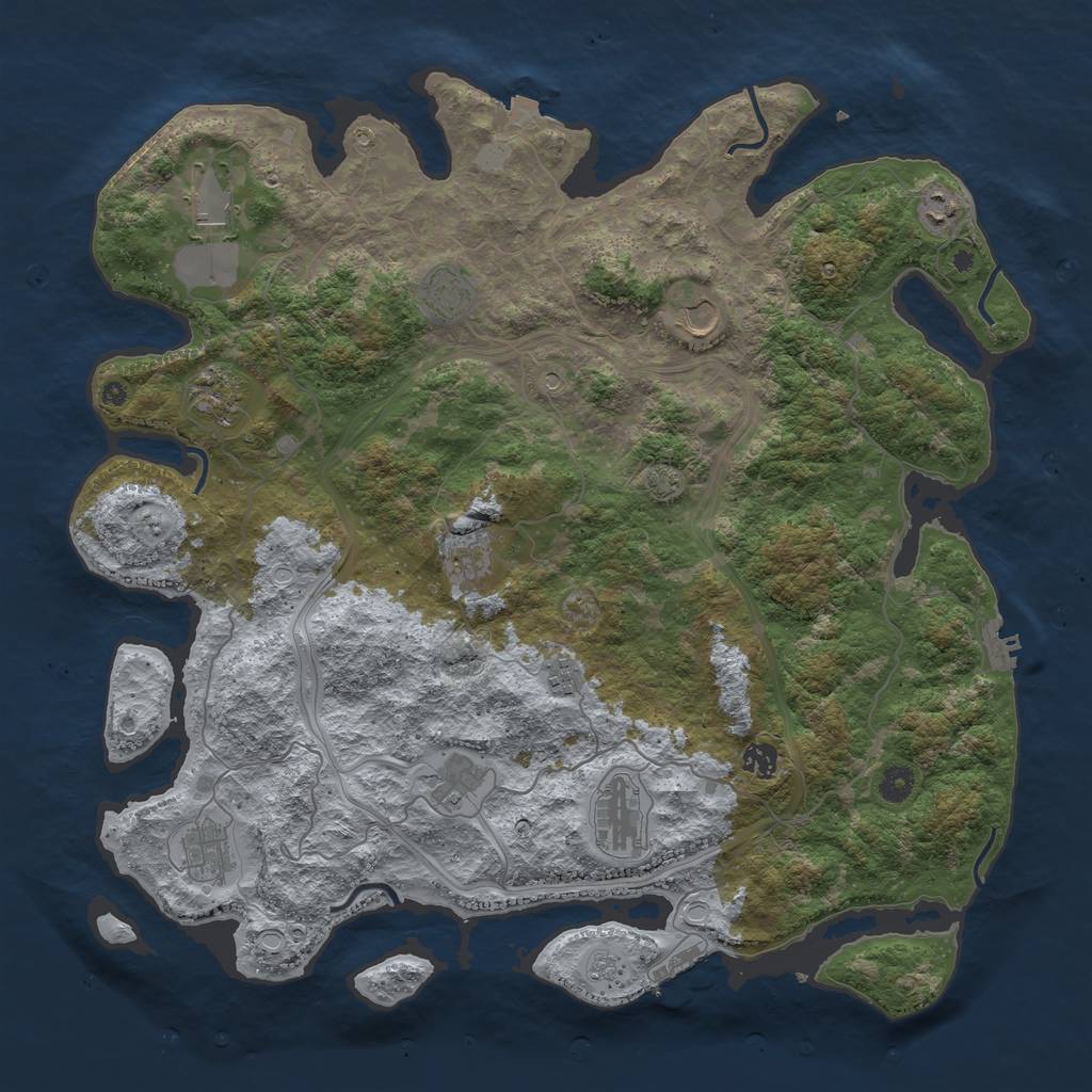 Rust Map: Procedural Map, Size: 4500, Seed: 167252472, 19 Monuments