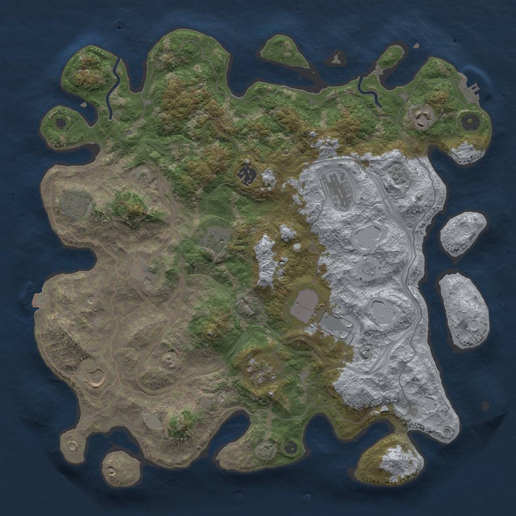 Rust Map: Procedural Map, Size: 4250, Seed: 602058, 17 Monuments