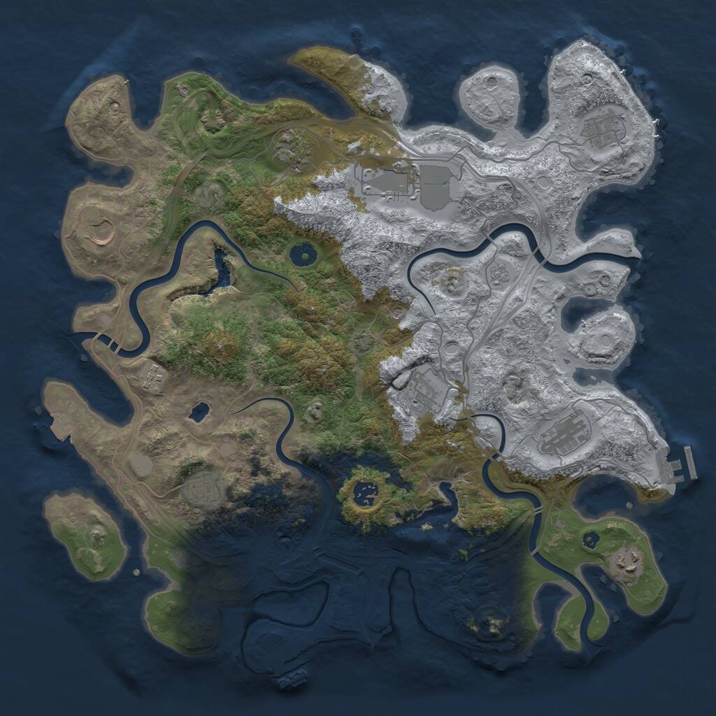 Rust Map: Procedural Map, Size: 4250, Seed: 1806829554, 16 Monuments