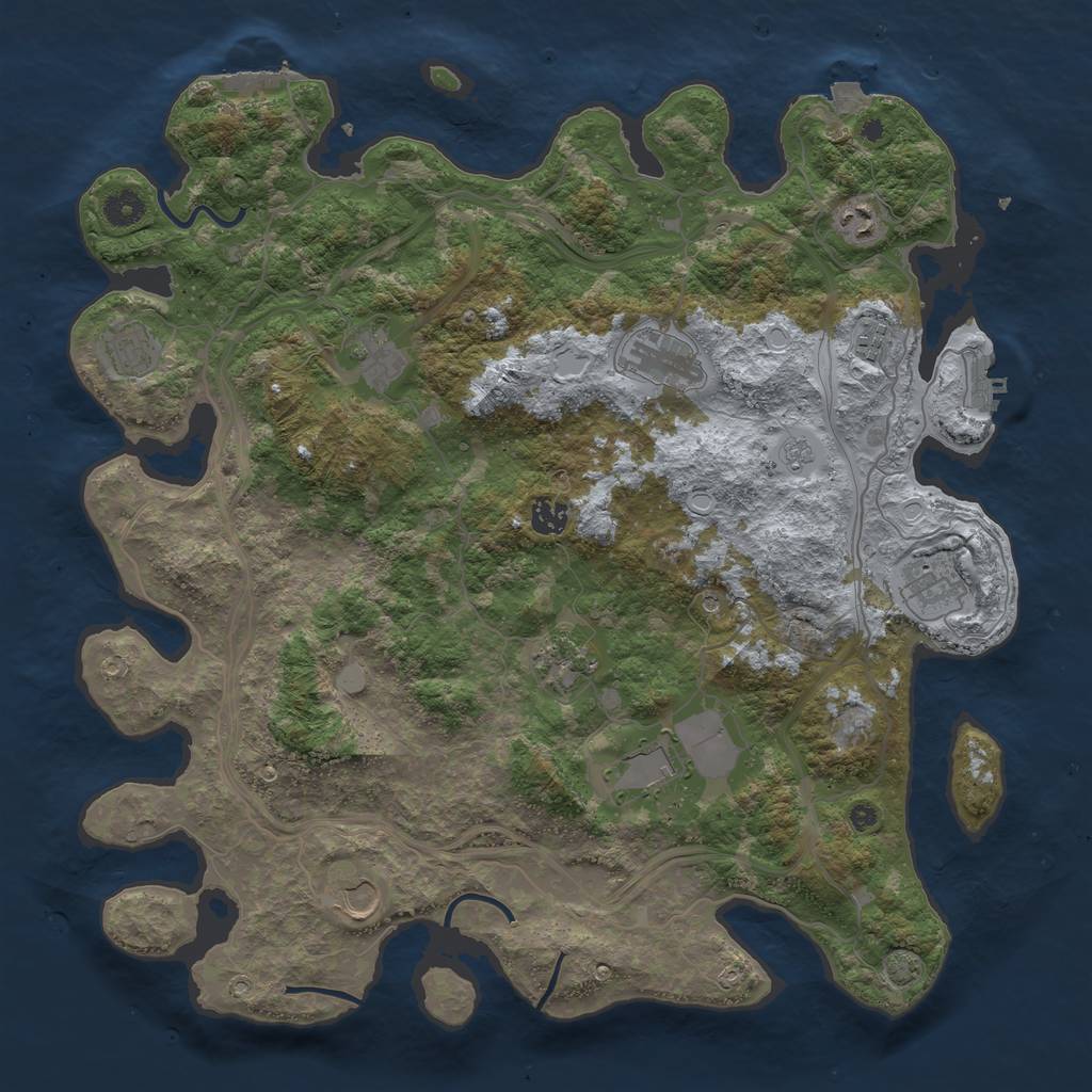 Rust Map: Procedural Map, Size: 4250, Seed: 629241, 18 Monuments