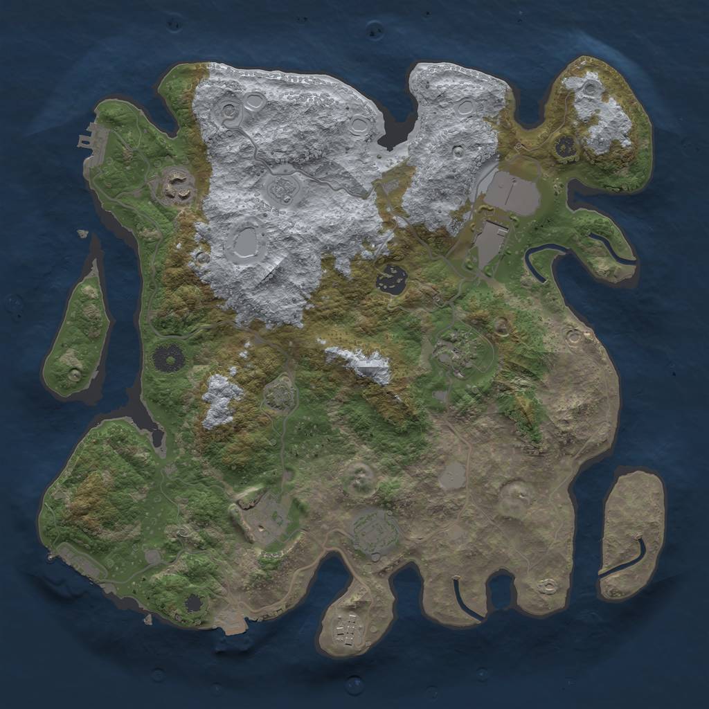 Rust Map: Procedural Map, Size: 3500, Seed: 7542446, 15 Monuments