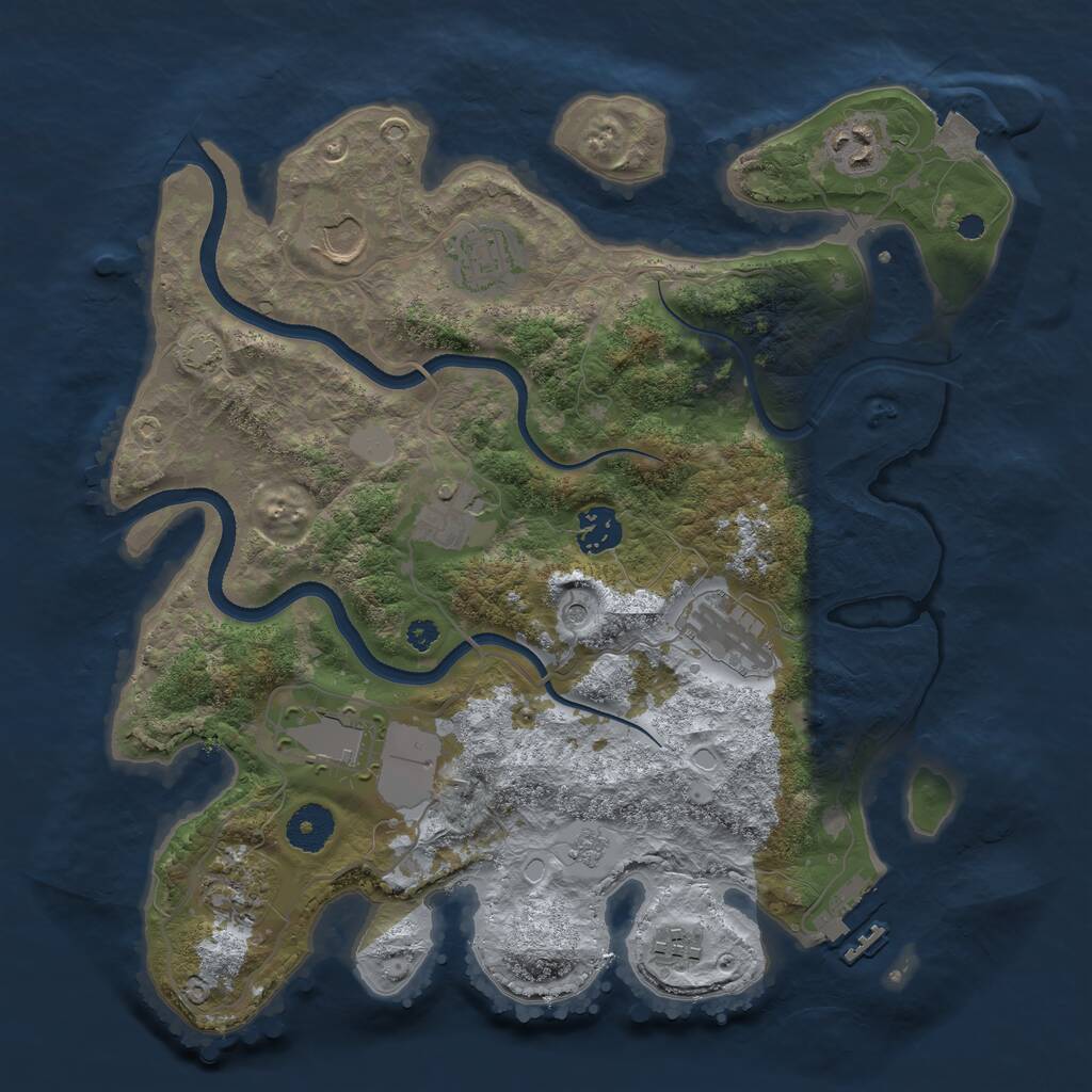 Rust Map: Procedural Map, Size: 3500, Seed: 1875183809, 14 Monuments