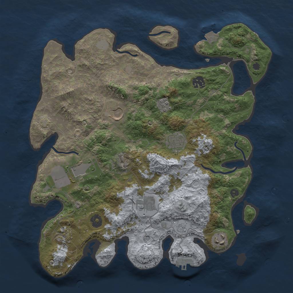 Rust Map: Procedural Map, Size: 3500, Seed: 1875183809, 15 Monuments