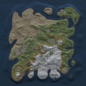 Thumbnail Rust Map: Procedural Map, Size: 3500, Seed: 1875183809, 15 Monuments