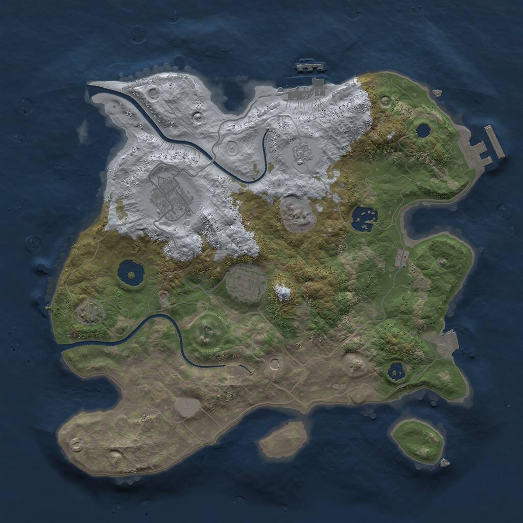 Rust Map: Procedural Map, Size: 3000, Seed: 178762350, 9 Monuments