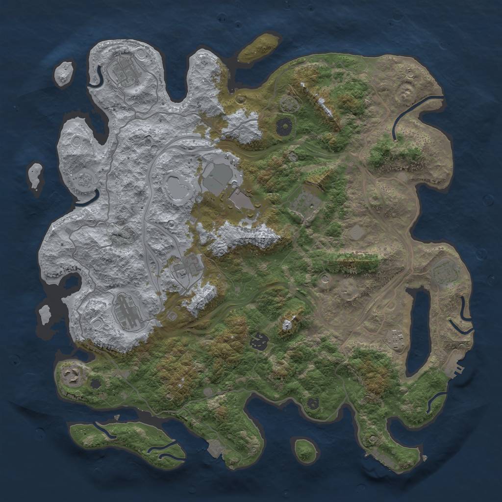 Rust Map: Procedural Map, Size: 4250, Seed: 38258228, 17 Monuments