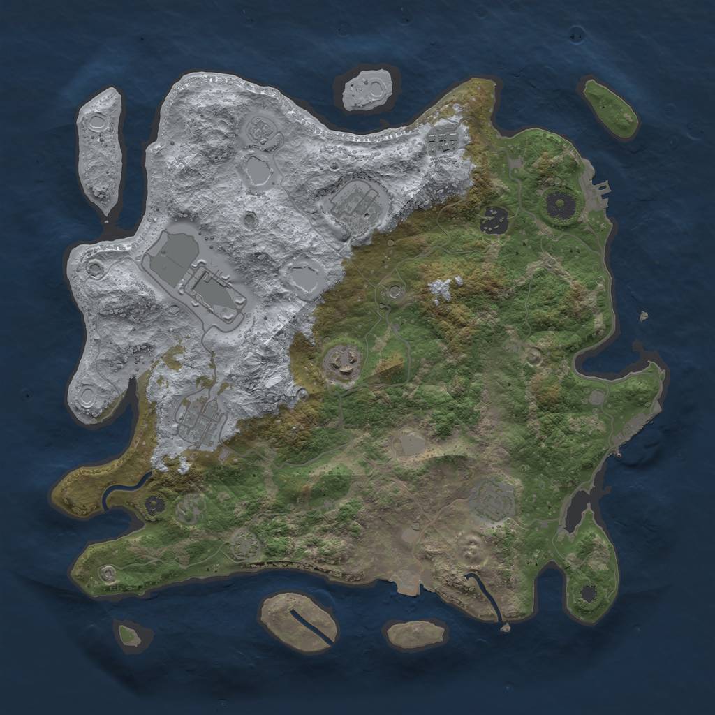 Rust Map: Procedural Map, Size: 3700, Seed: 133435405, 15 Monuments