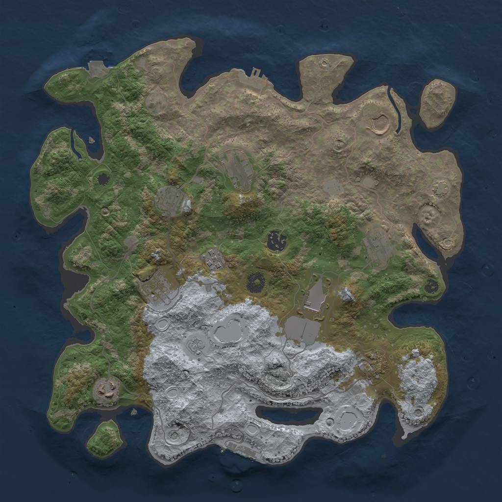 Rust Map: Procedural Map, Size: 3750, Seed: 1470, 18 Monuments