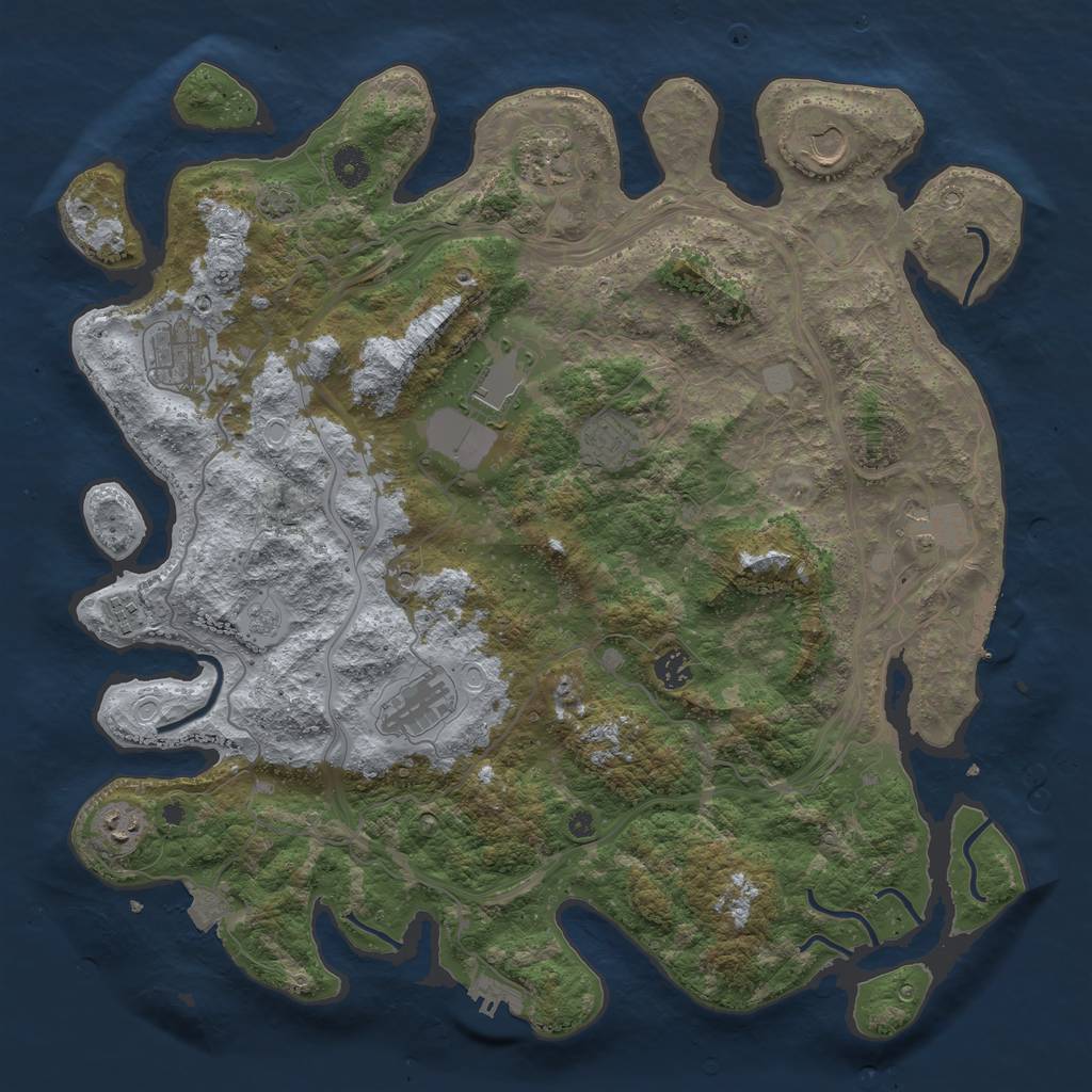 Rust Map: Procedural Map, Size: 4250, Seed: 4401967, 18 Monuments