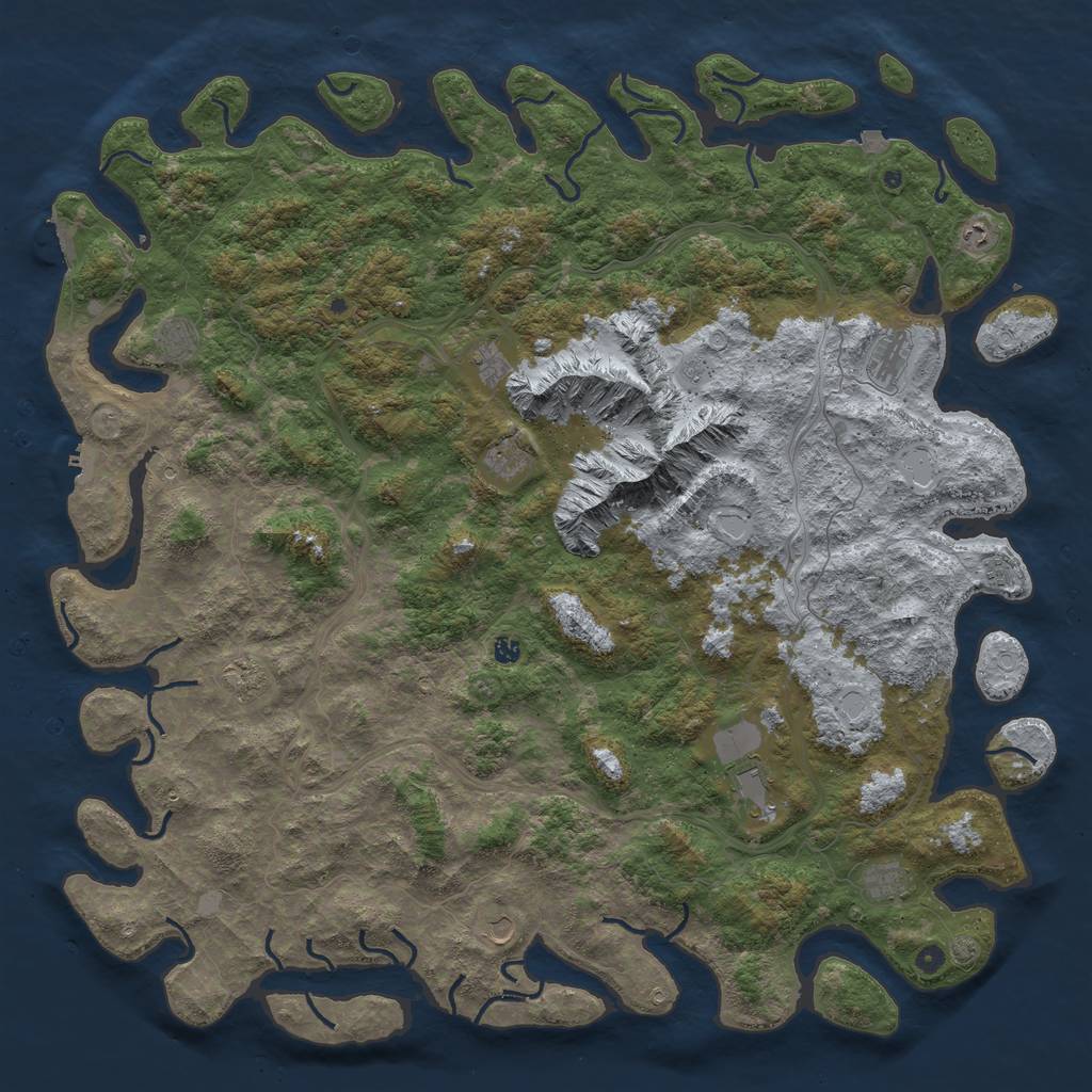 Rust Map: Procedural Map, Size: 6000, Seed: 382398761, 19 Monuments