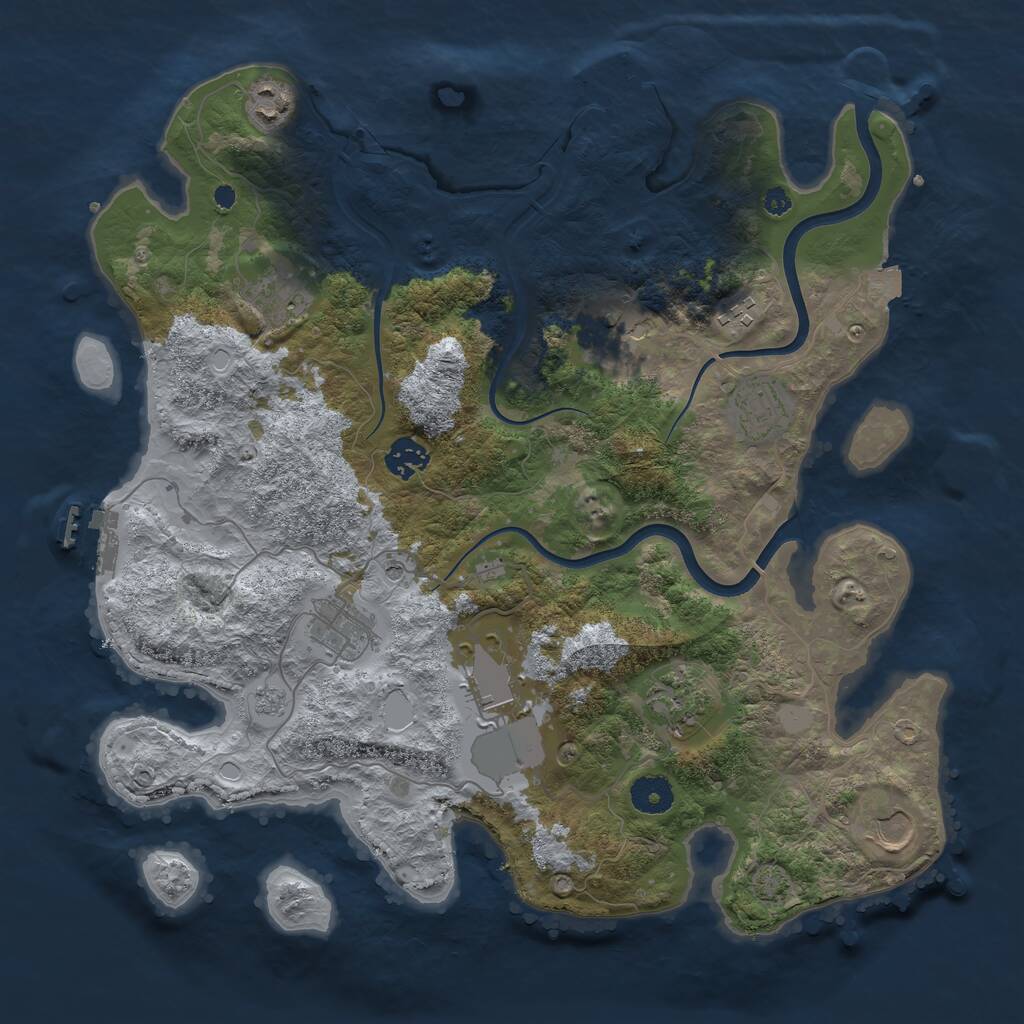Rust Map: Procedural Map, Size: 3750, Seed: 2112023, 16 Monuments