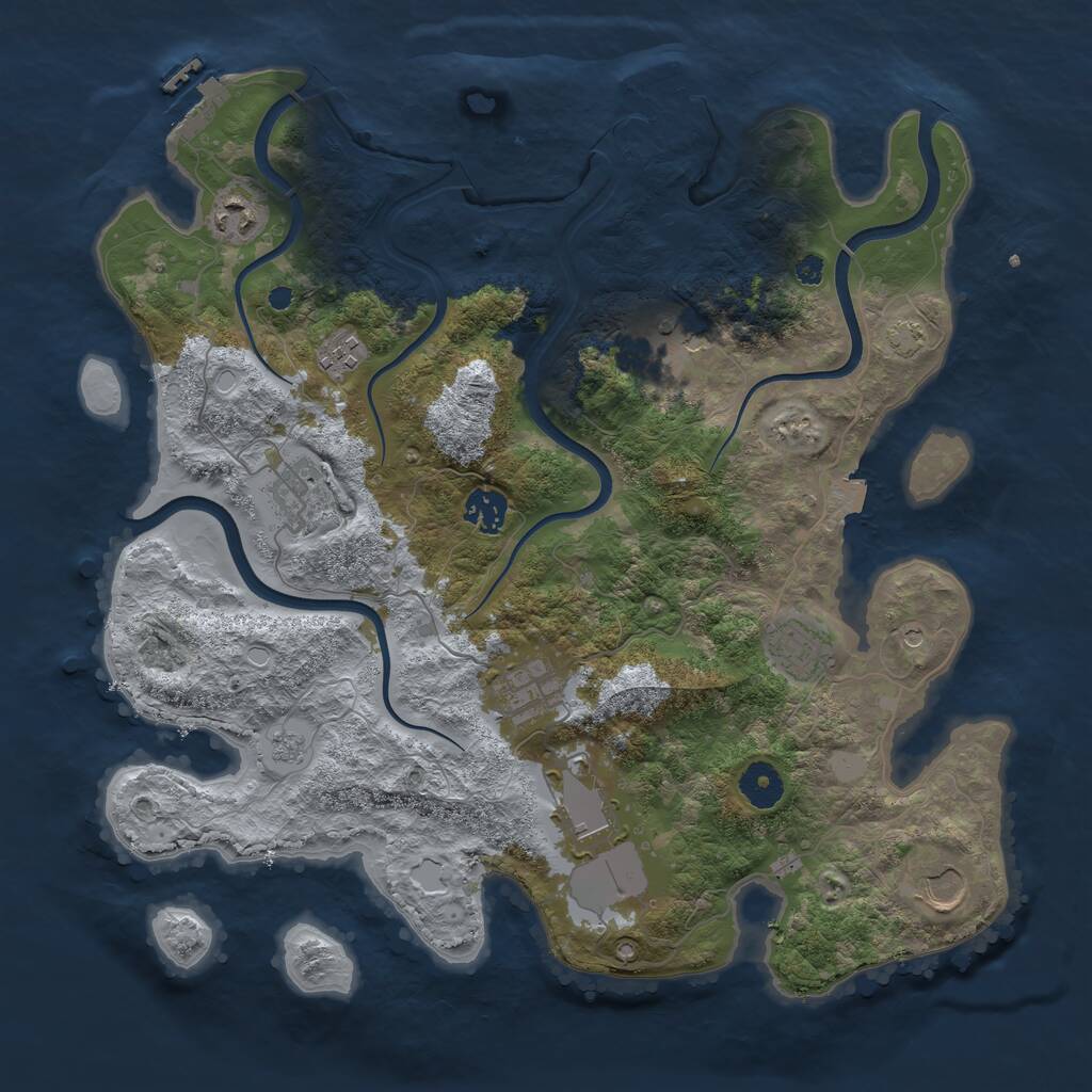 Rust Map: Procedural Map, Size: 3750, Seed: 2112023, 15 Monuments