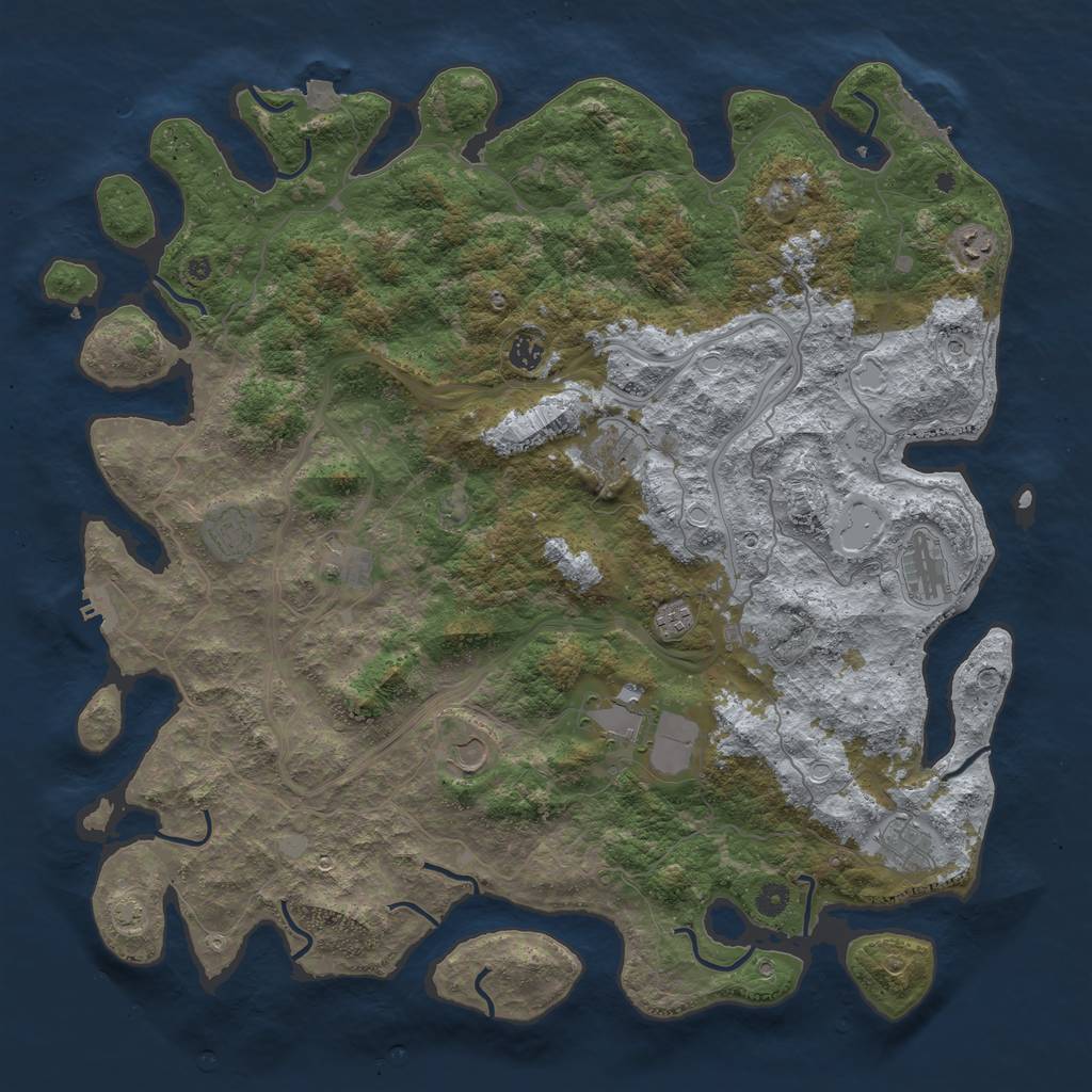 Rust Map: Procedural Map, Size: 4800, Seed: 531574868, 18 Monuments