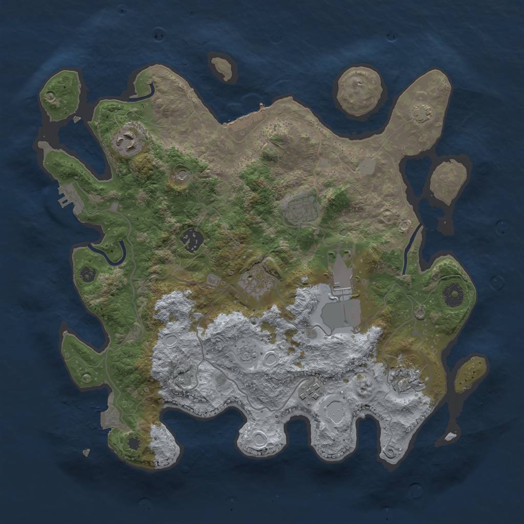 Rust Map: Procedural Map, Size: 3500, Seed: 1787164035, 15 Monuments