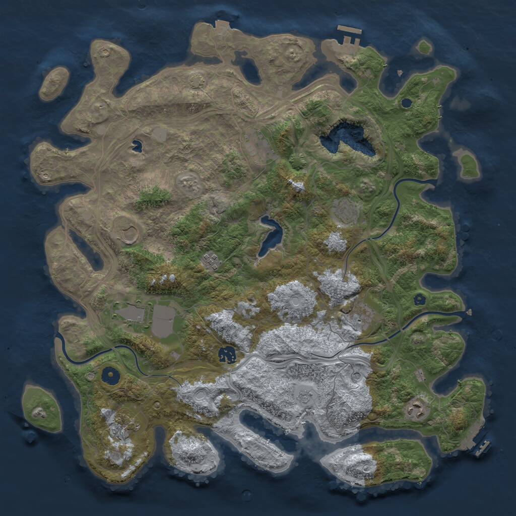 Rust Map: Procedural Map, Size: 4250, Seed: 1061302048, 15 Monuments