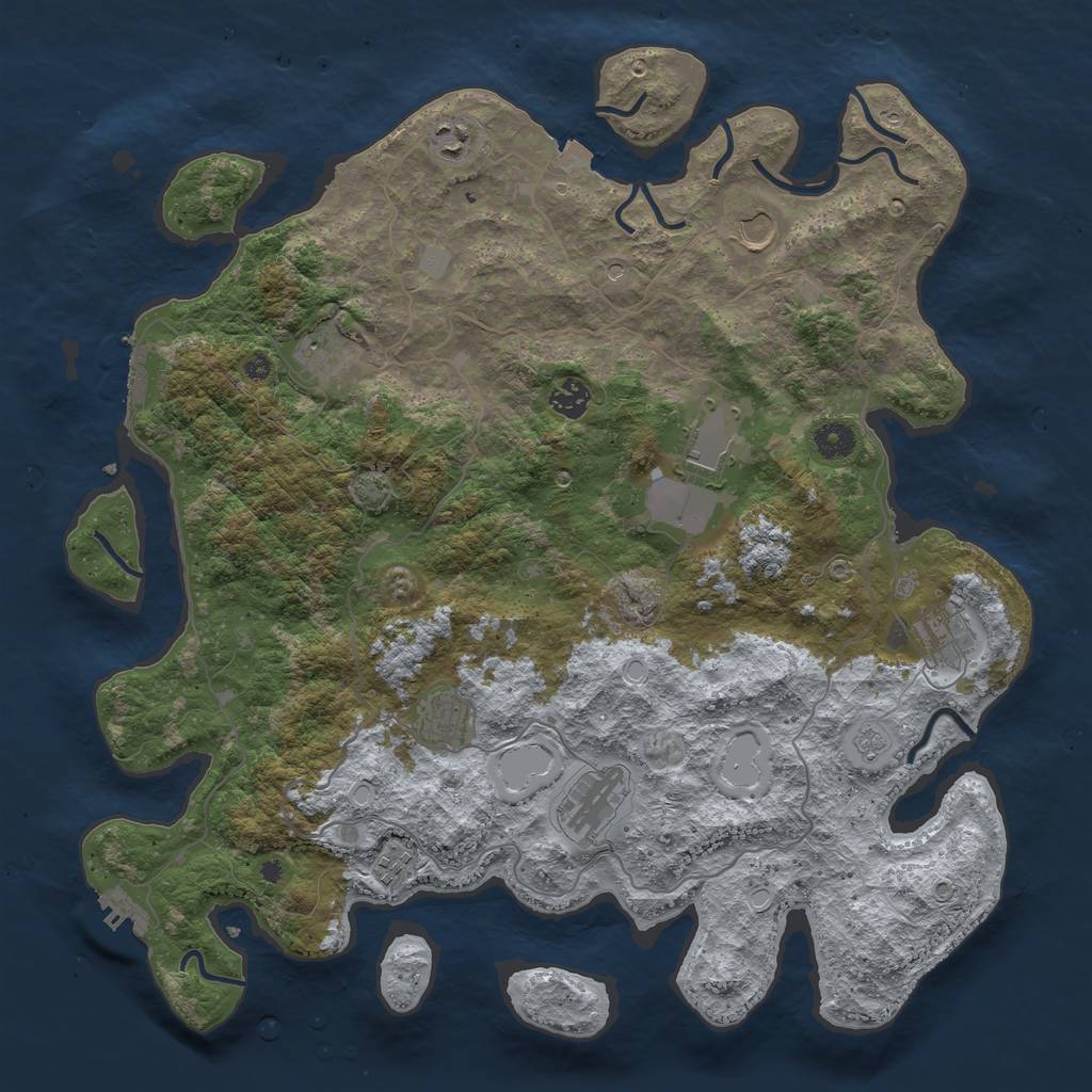 Rust Map: Procedural Map, Size: 4205, Seed: 1117845479, 17 Monuments