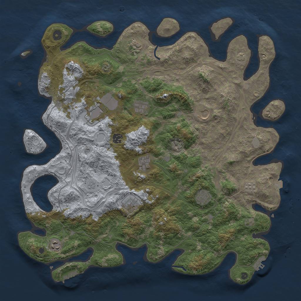 Rust Map: Procedural Map, Size: 4500, Seed: 1854899376, 18 Monuments