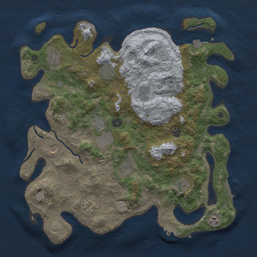 Rust Map: Procedural Map, Size: 4000, Seed: 1339359798, 19 Monuments