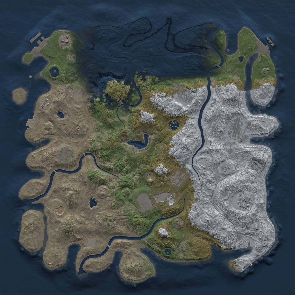 Rust Map: Procedural Map, Size: 4500, Seed: 78214, 17 Monuments