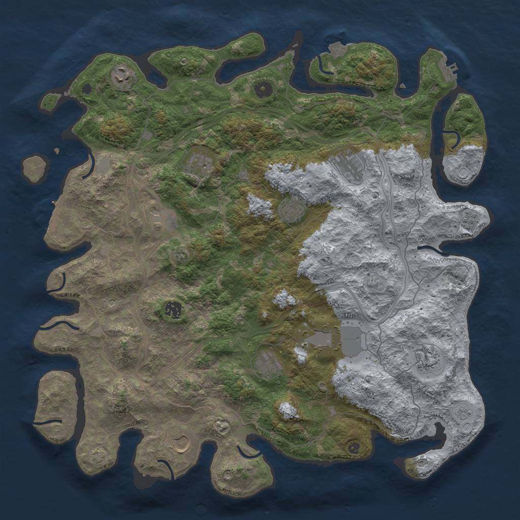 Rust Map: Procedural Map, Size: 4500, Seed: 78214, 19 Monuments