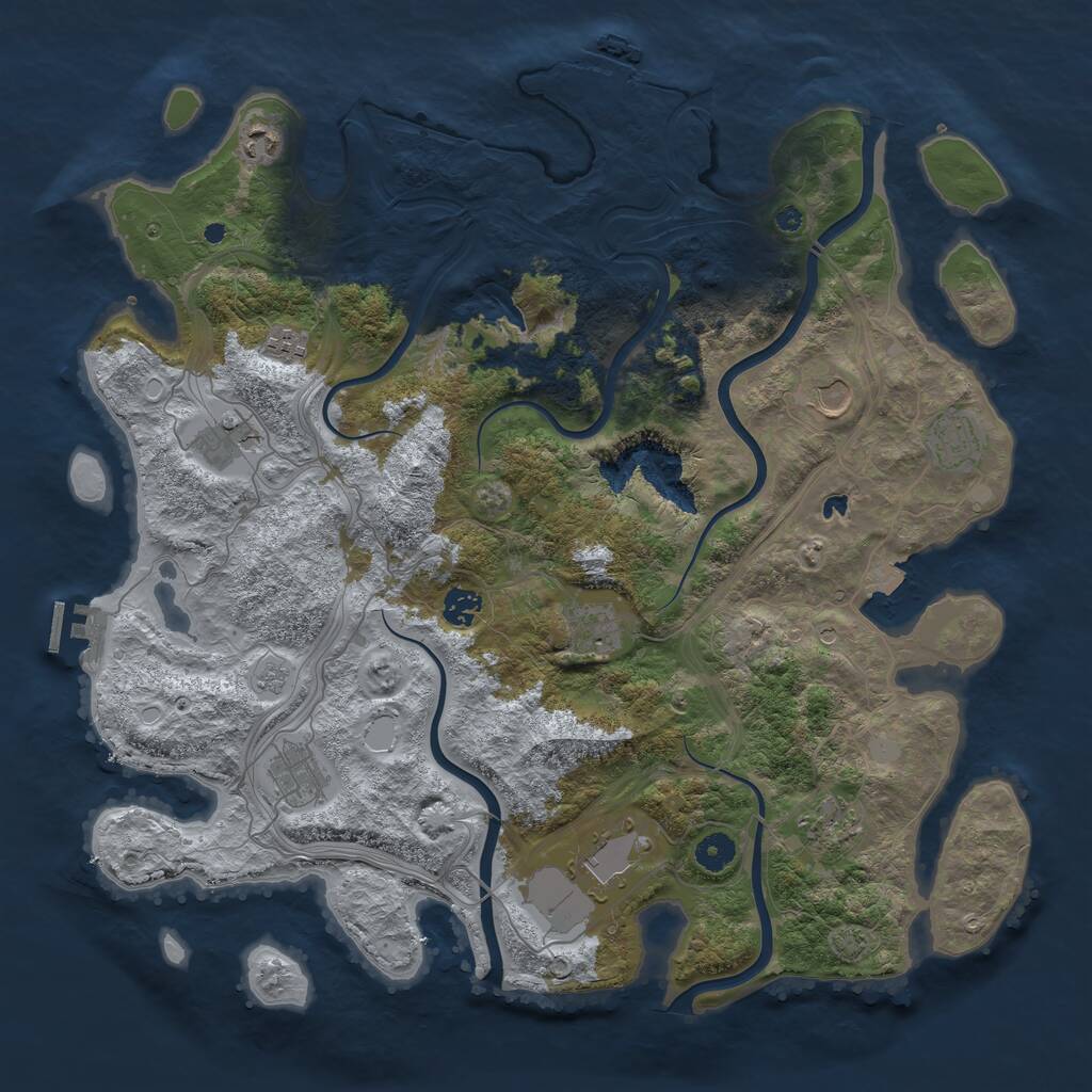 Rust Map: Procedural Map, Size: 4300, Seed: 2112023, 16 Monuments