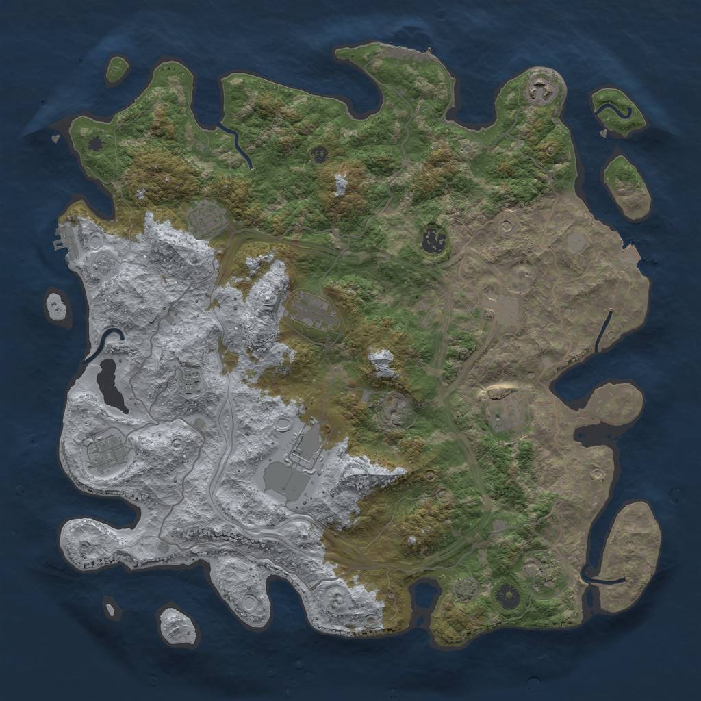 Rust Map: Procedural Map, Size: 4300, Seed: 2112023, 18 Monuments