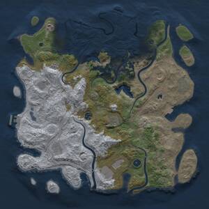 Thumbnail Rust Map: Procedural Map, Size: 4300, Seed: 2112023, 16 Monuments