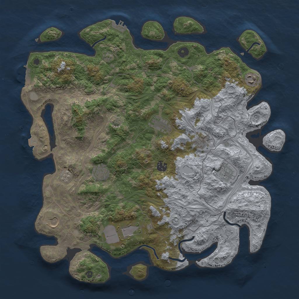 Rust Map: Procedural Map, Size: 4250, Seed: 2143, 17 Monuments