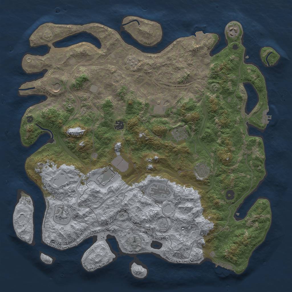 Rust Map: Procedural Map, Size: 4500, Seed: 1572012328, 18 Monuments