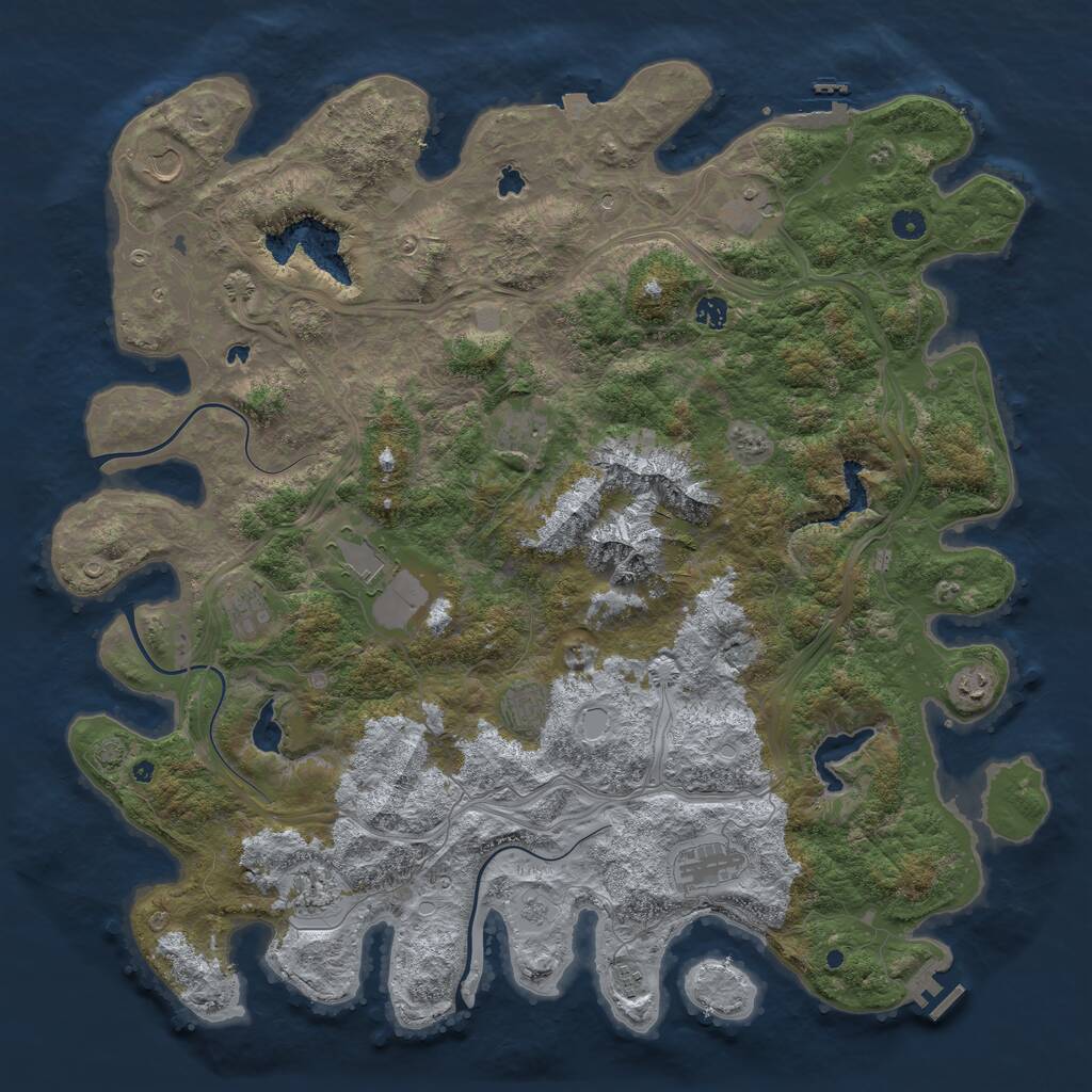 Rust Map: Procedural Map, Size: 5000, Seed: 632, 17 Monuments