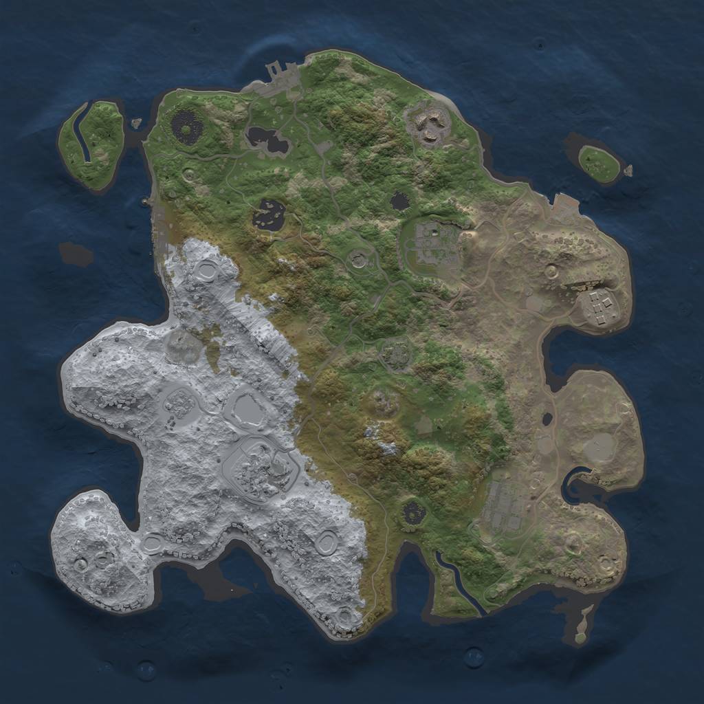 Rust Map: Procedural Map, Size: 3200, Seed: 316770532, 14 Monuments