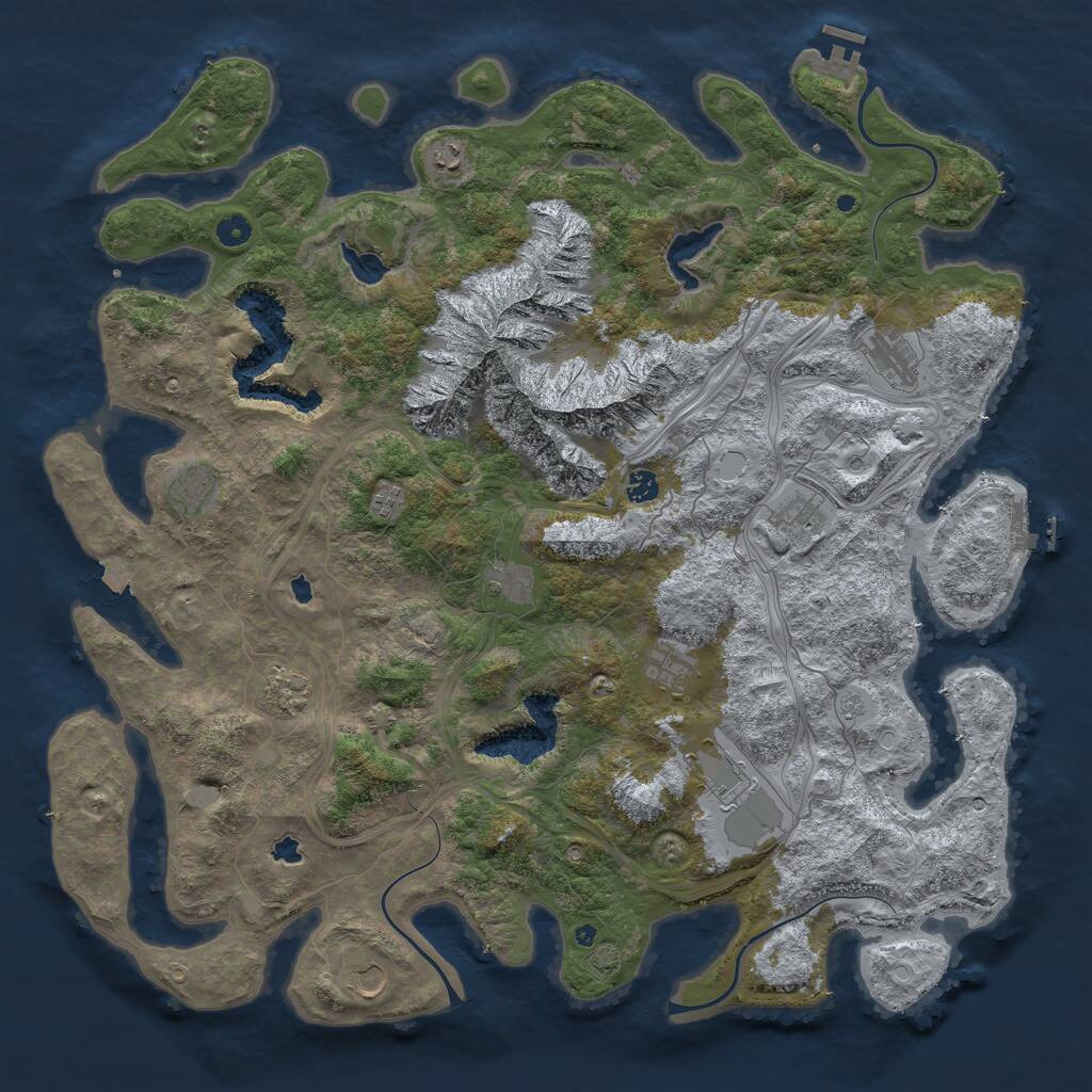 Rust Map: Procedural Map, Size: 5000, Seed: 1229339081, 17 Monuments