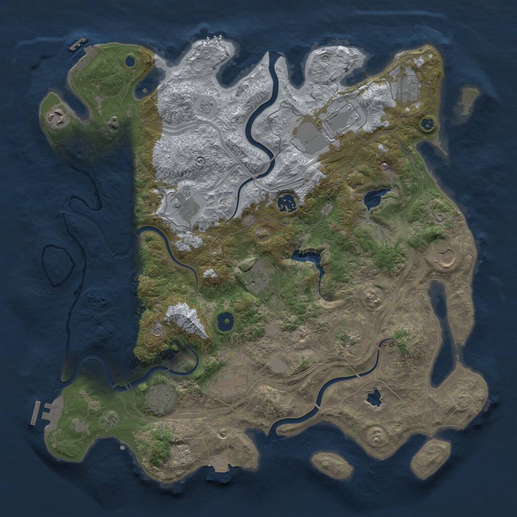 Rust Map: Procedural Map, Size: 4250, Seed: 1566077464, 17 Monuments