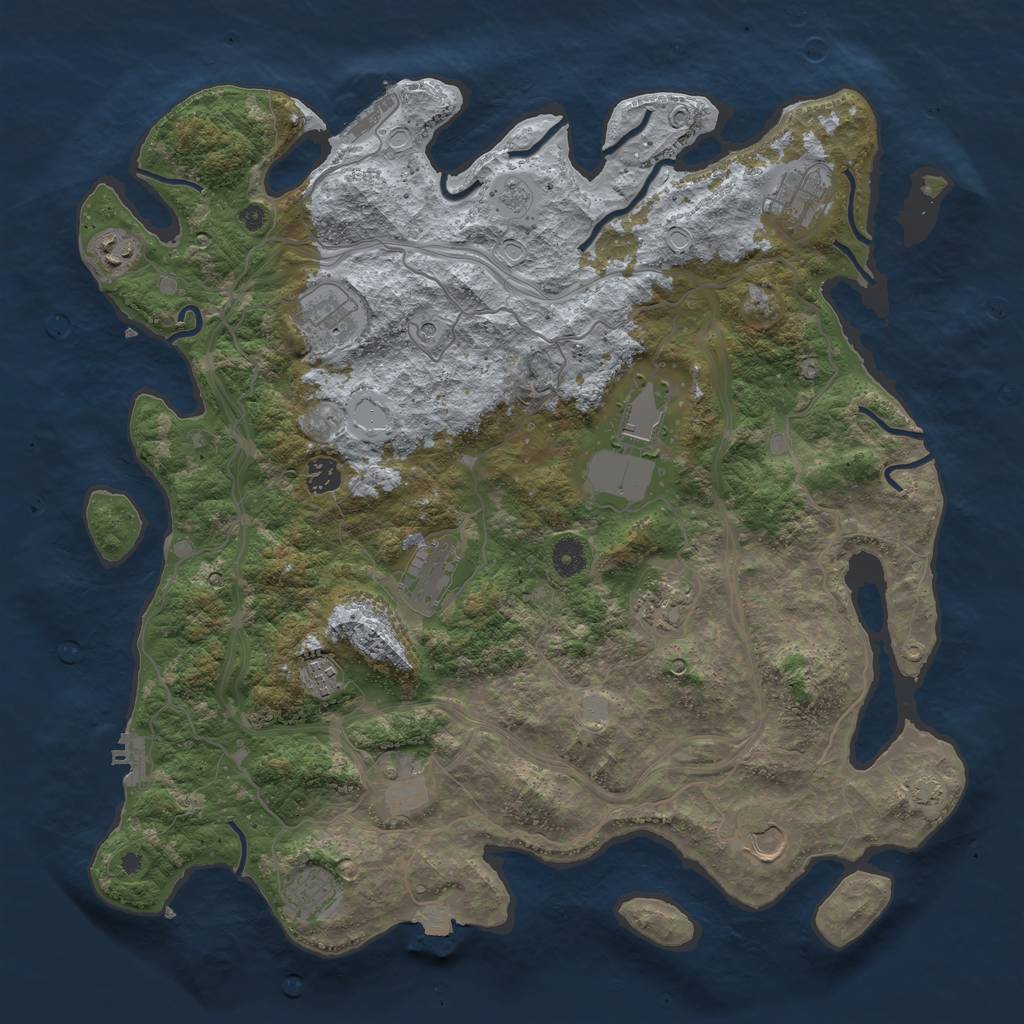 Rust Map: Procedural Map, Size: 4250, Seed: 1566077464, 19 Monuments