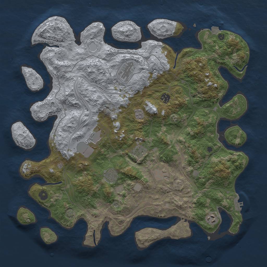 Rust Map: Procedural Map, Size: 4250, Seed: 801520341, 15 Monuments