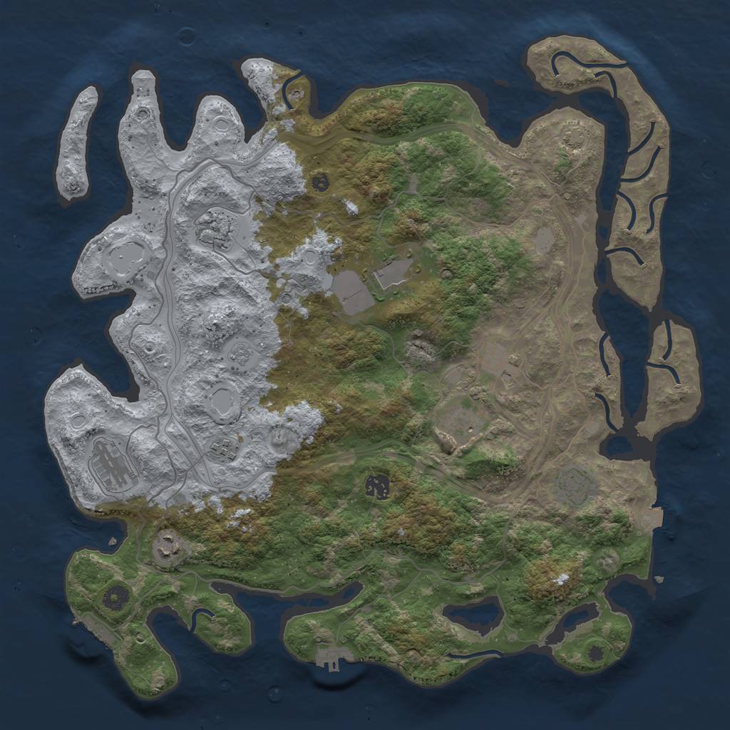 Rust Map: Procedural Map, Size: 4250, Seed: 1468685746, 17 Monuments