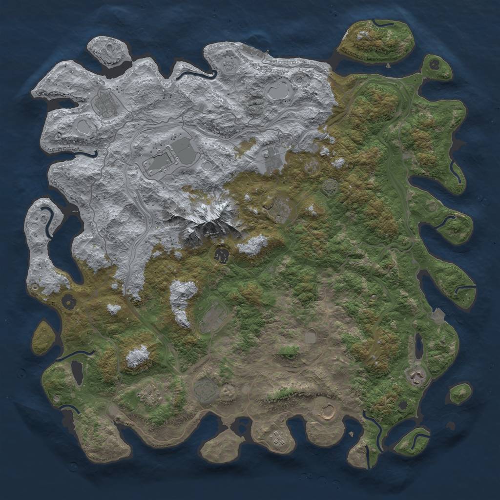 Rust Map: Procedural Map, Size: 5000, Seed: 75658899, 18 Monuments