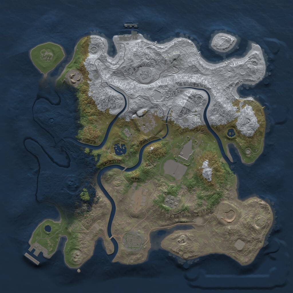 Rust Map: Procedural Map, Size: 3500, Seed: 1120231, 14 Monuments