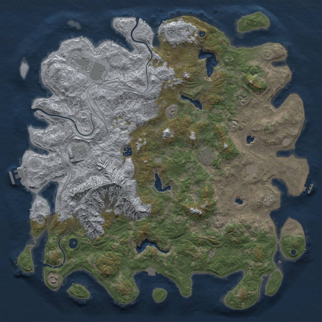 Rust Map: Procedural Map, Size: 5000, Seed: 744471981, 15 Monuments