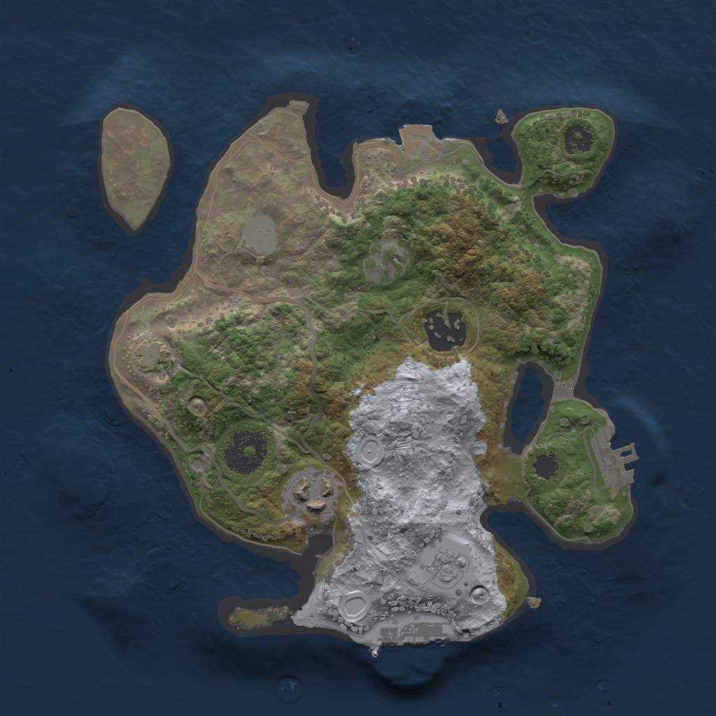 Rust Map: Procedural Map, Size: 2500, Seed: 9404650, 9 Monuments