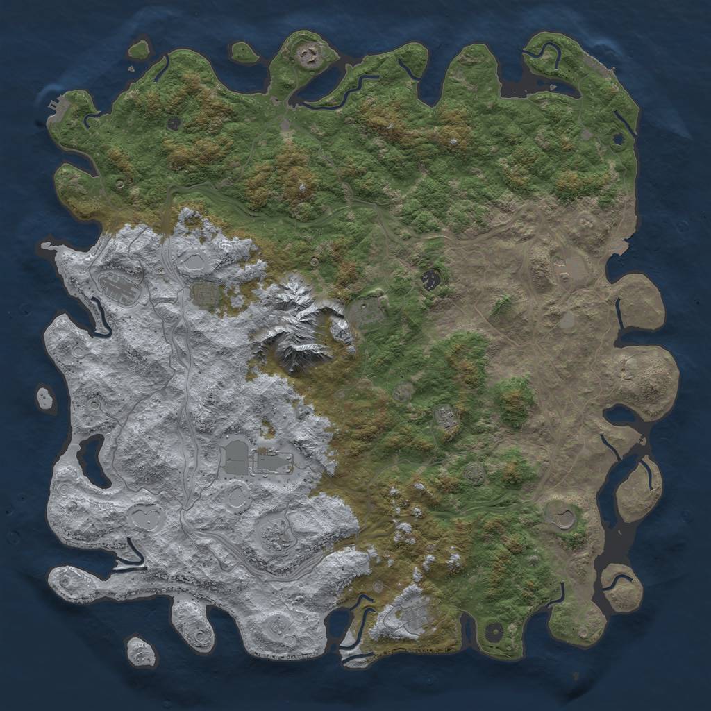 Rust Map: Procedural Map, Size: 5500, Seed: 2112023, 19 Monuments