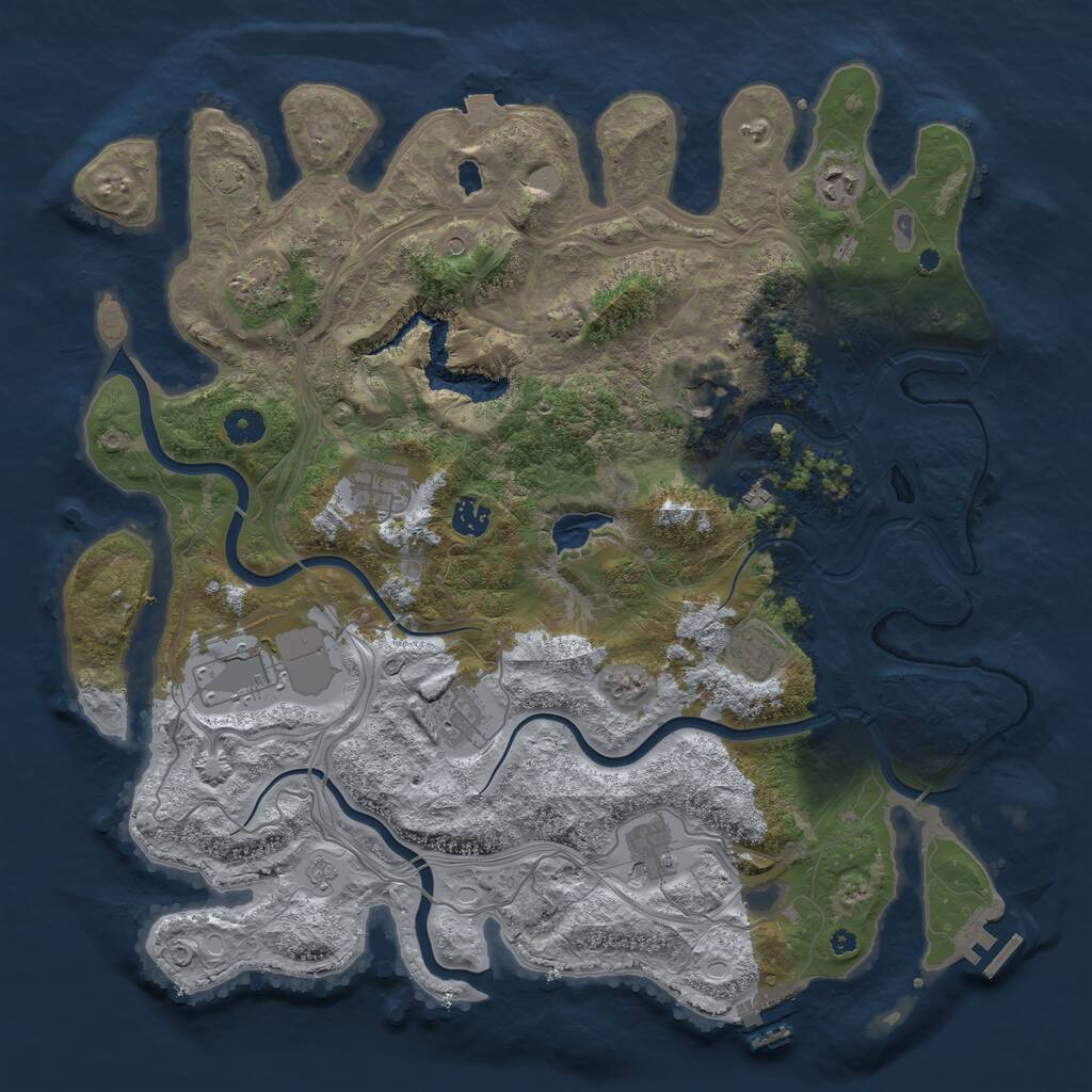 Rust Map: Procedural Map, Size: 4250, Seed: 300243002, 16 Monuments