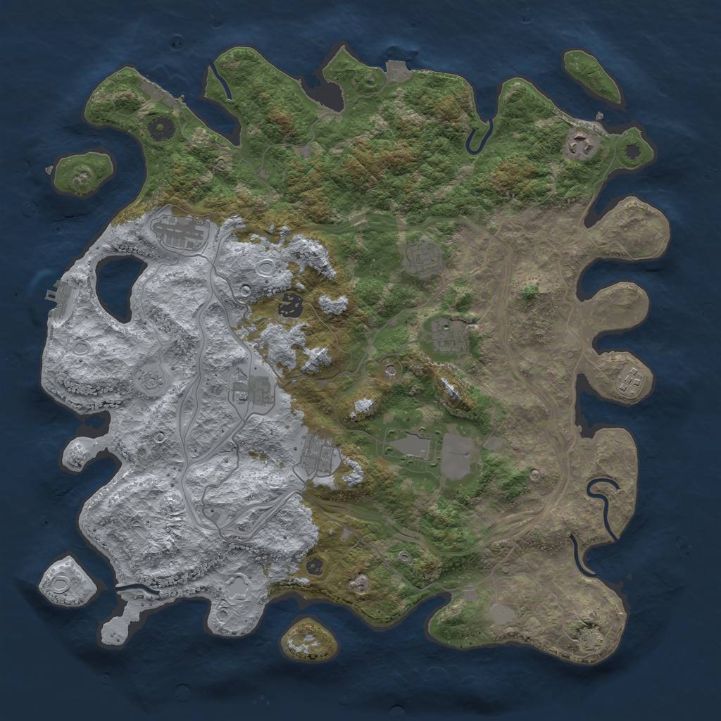 Rust Map: Procedural Map, Size: 4250, Seed: 660999, 17 Monuments