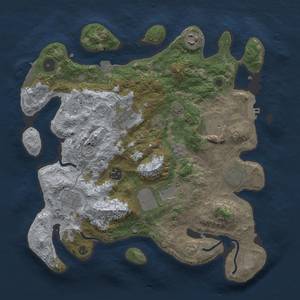 Thumbnail Rust Map: Procedural Map, Size: 3500, Seed: 1456164318, 16 Monuments