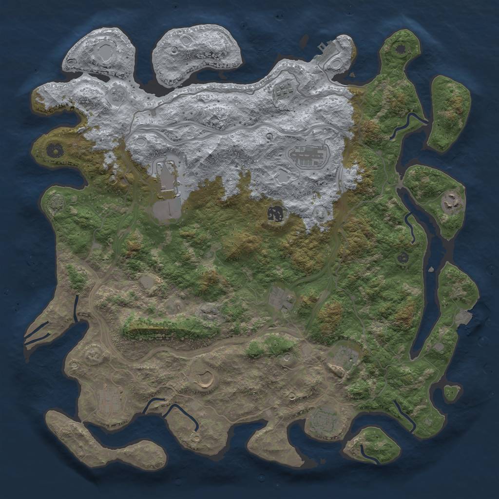 Rust Map: Procedural Map, Size: 4500, Seed: 1595427098, 17 Monuments