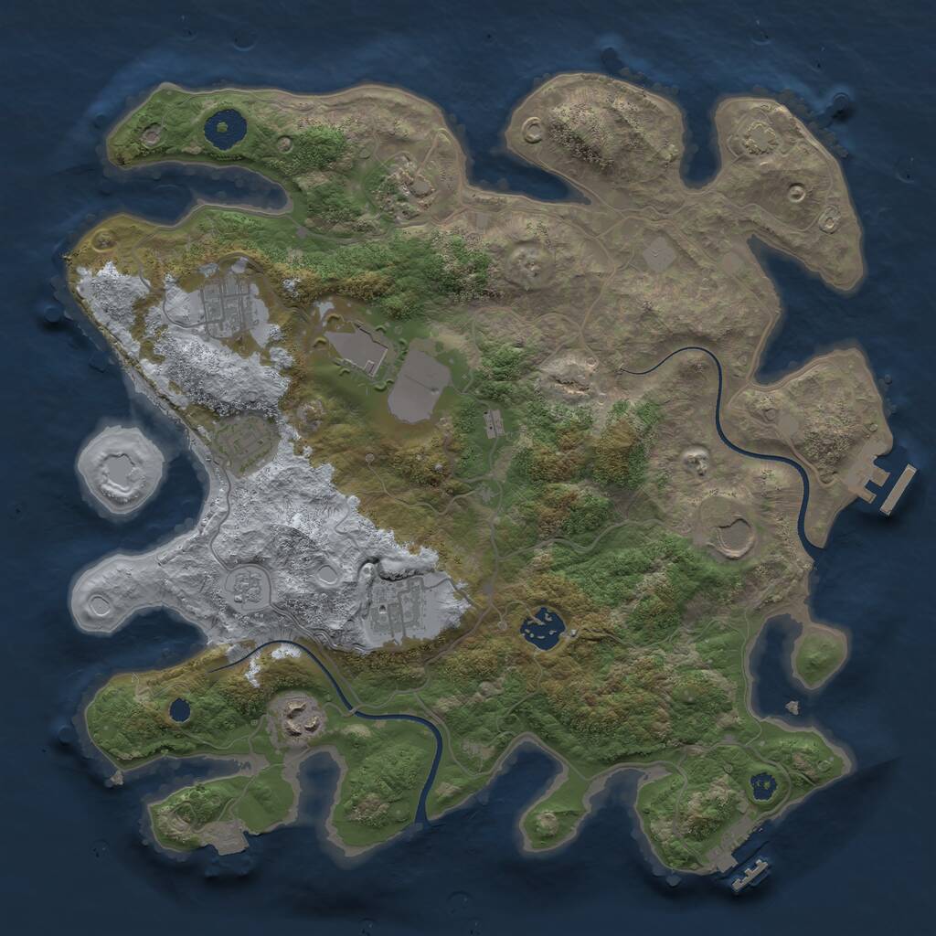 Rust Map: Procedural Map, Size: 3500, Seed: 847478130, 13 Monuments