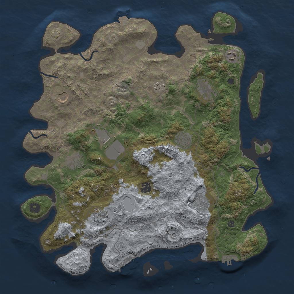 Rust Map: Procedural Map, Size: 4000, Seed: 696942013, 18 Monuments