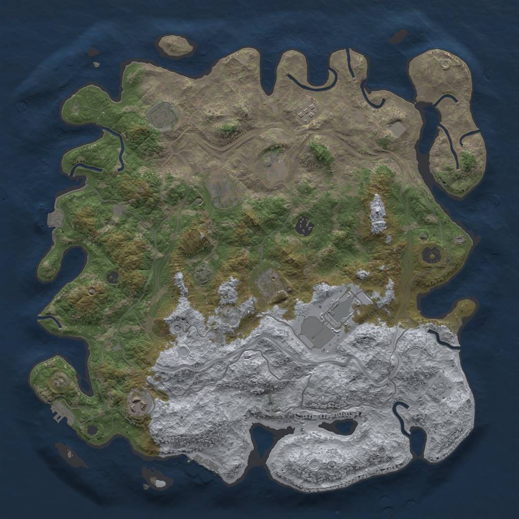 Rust Map: Procedural Map, Size: 4250, Seed: 260053818, 16 Monuments