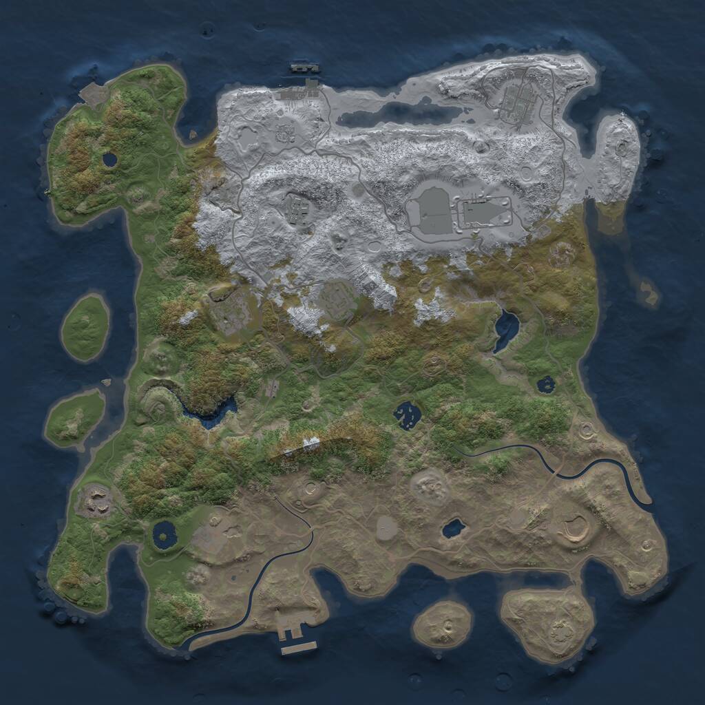 Rust Map: Procedural Map, Size: 4000, Seed: 2283, 15 Monuments